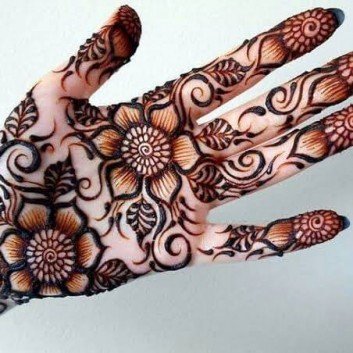 simple mehndi designs for left hand palm