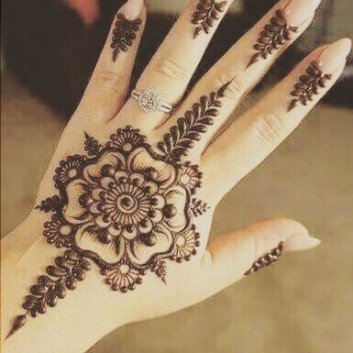 leaf Simple mehndi design on back hand