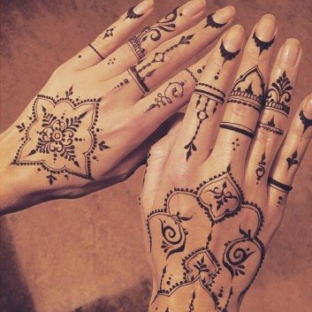 Creative heena designs on back hand side