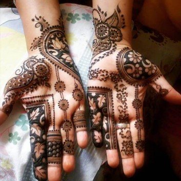 pakistani both hands bridal henna designs