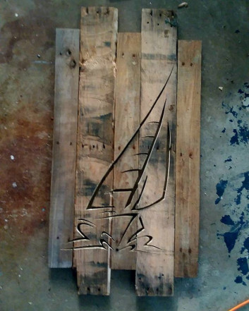 Pallet Boat Shelf art