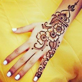 simple mehndi design for left hand