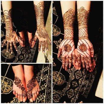 full hand mehndi design for bride