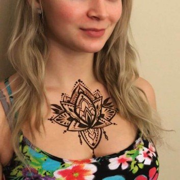 beautiful henna art on your neck