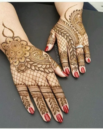 Impressive Mehndi Art on back Hand in 2019