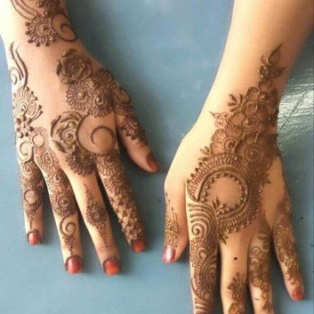 bridal back hand mehndi design sensod