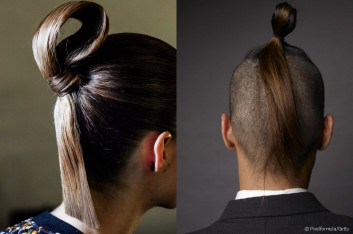 Samurai Top Knot Bun Hairstyles For Short Hair-Medium Length Hair