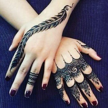 stylish back hand mehendi designs