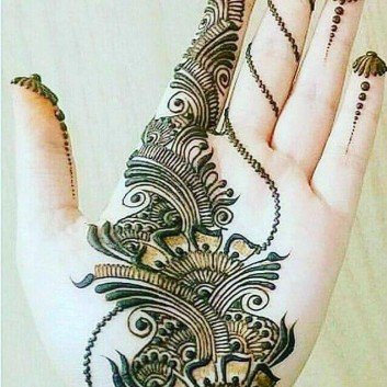 easy finger mehendi design