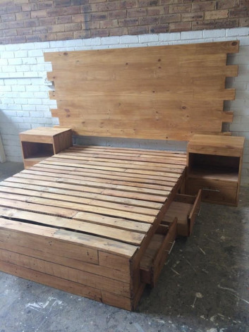 Pallet bed ideas with storage