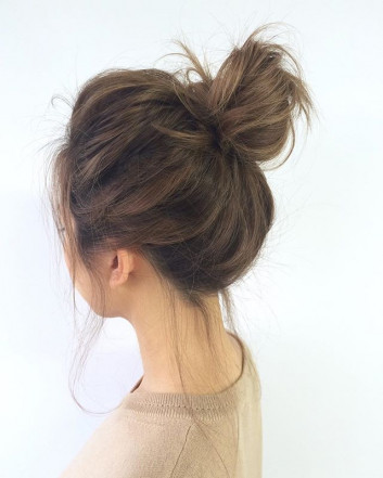 Messy Bun Hairstyles For Medium hair 