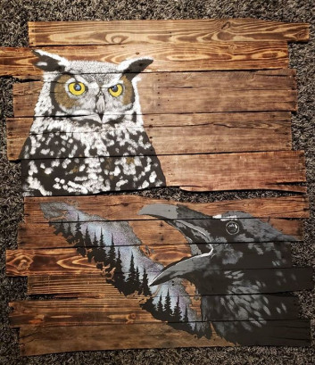 Pallet birds art