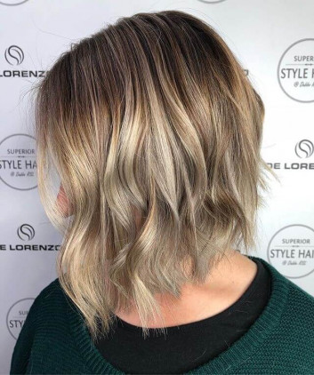 Long Blonde with Root Fade hairstyle