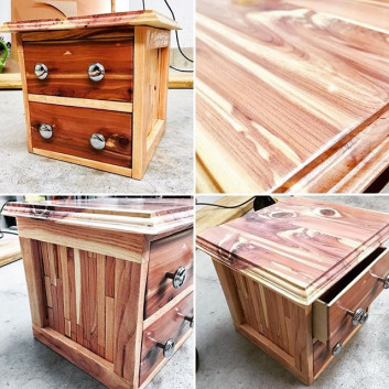 Pallet night stand with drawers