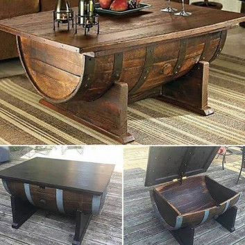 Pallet barrel coffee table