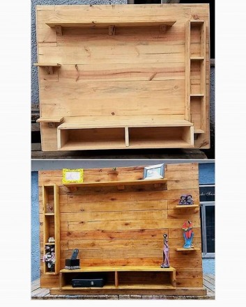 pallet wall tv shelf ideas