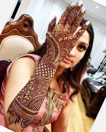 easy full arm bridal mehndi designs