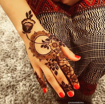 latest backhand mehndi design for girls