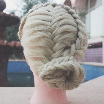 Half Crown Lace Braid-Bun Girls Hairstyles That Are Seriously Cute