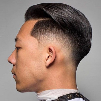 Taper Slick Back Asian Hairstyles for Men