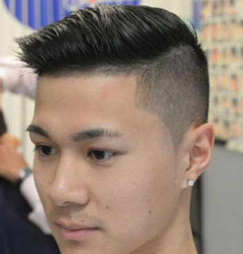 Fohawk High Fade Asian Hairstyles for Men