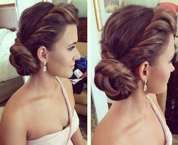 Twisted Side Bun Hairstyles For Short Hair-Medium Length Hair