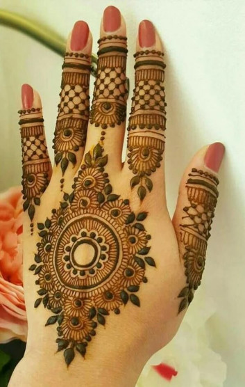 Elegant Bridal finger Mehndi Design