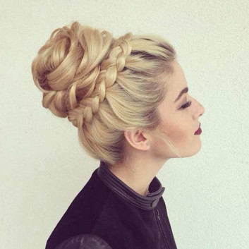 Half Crown Lace Braid-Bun Girls Hairstyles That Are Seriously Cute