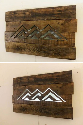 Pallet glowing mountain art