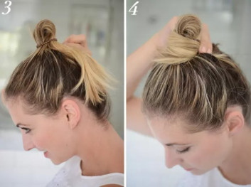 Ear Buns Hairstyles For Medium hair 