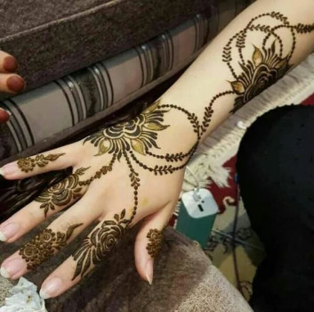 Backhand festival mehndi design for girls