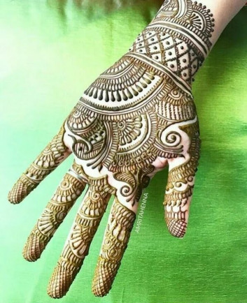 Full front hand henna designs