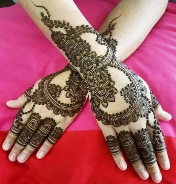 unique full arm and hands mehndi designs