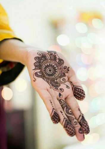 Round Motif Henna Designs for front Hand