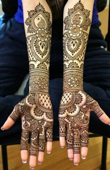 Shimmer front hands with arms Henna Designs for girls