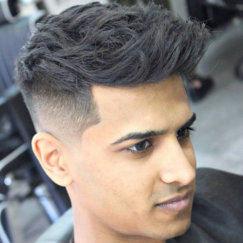 Faded High Quiff Asian Hairstyles for Men