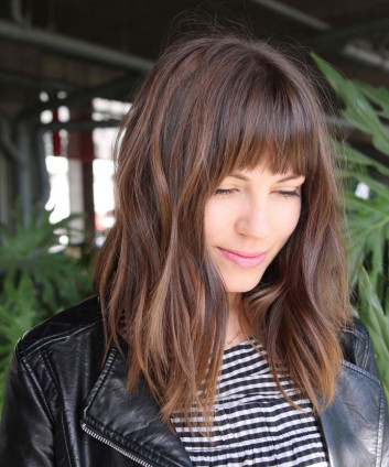 Blended-In-Bangs Long Hairstyles For Women