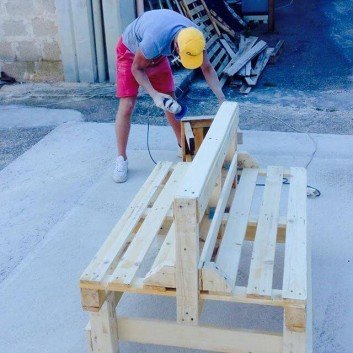 semi-furnished outdoor pallet sofa