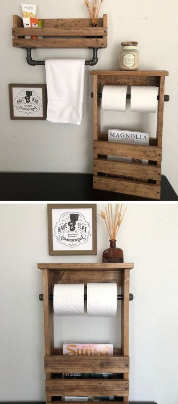 Pallet toilet paper crafts