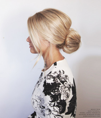 Messy Bun Hairstyles For Medium hair 