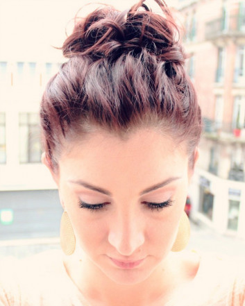 Top Knot Bun Hairstyles For Short Hair-Medium Length Hair