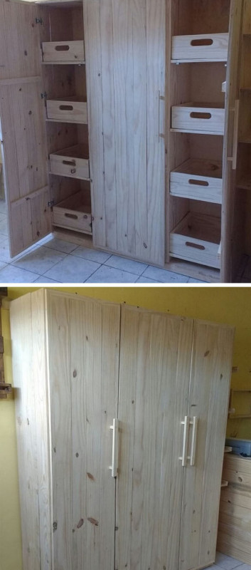 Pallet wardrobe cabinets