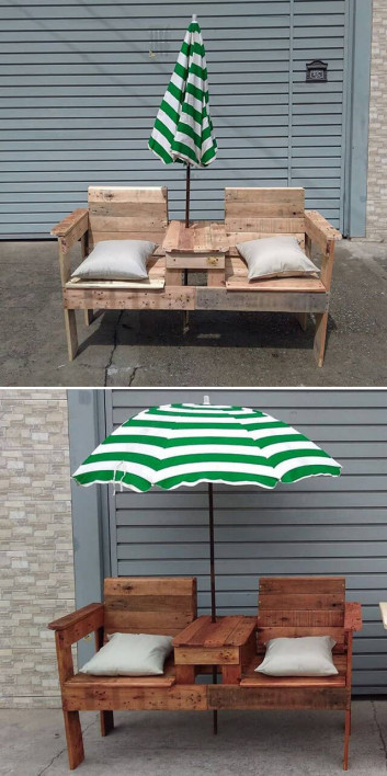 Pallet outdoor bench