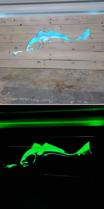 Pallet glowing fish art