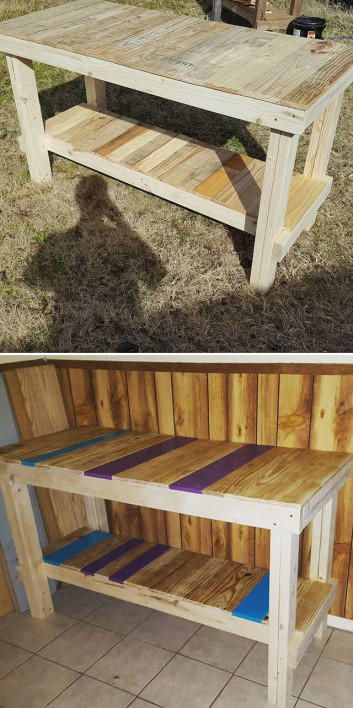 Pallet furniture bench