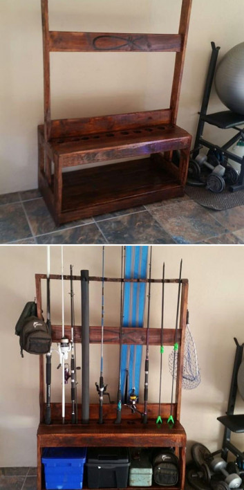 Pallet fishing rod table