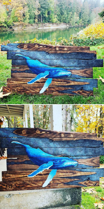 Pallet whale art