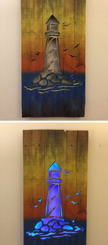 Pallet light house art