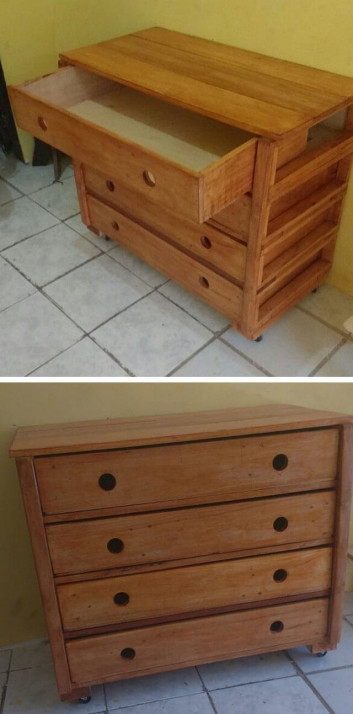 Pallet cabinets with drawers