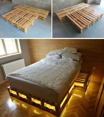 Pallet Beds With hidden Light Boxes